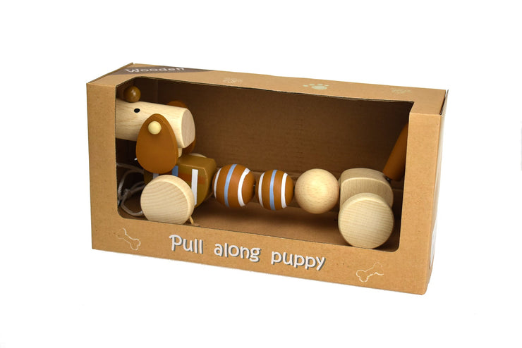 Wooden Pull Along Sausage DOG - Calm & Breezy Brand Timber Toy Calm & Breezy 