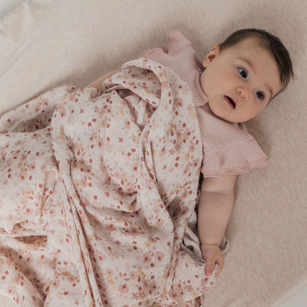 Baby Swaddle/Wrap - Organic Bamboo Muslin - Blossom Baby Wrap Halo & Horns 