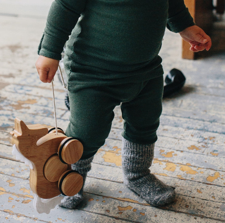 ECO Store - Kinderfeet - Bamboo Push & Pull Animal - Unicorn Halo & Horns 