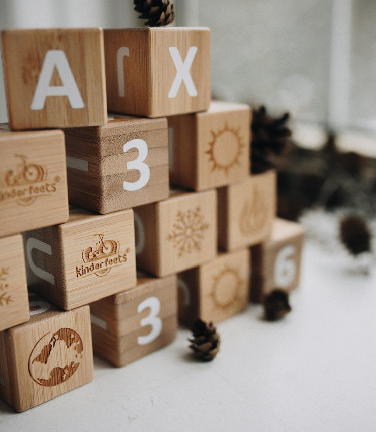 ECO Store - Kinderfeet - Bamboo ABC Blocks - Wooden Halo & Horns 