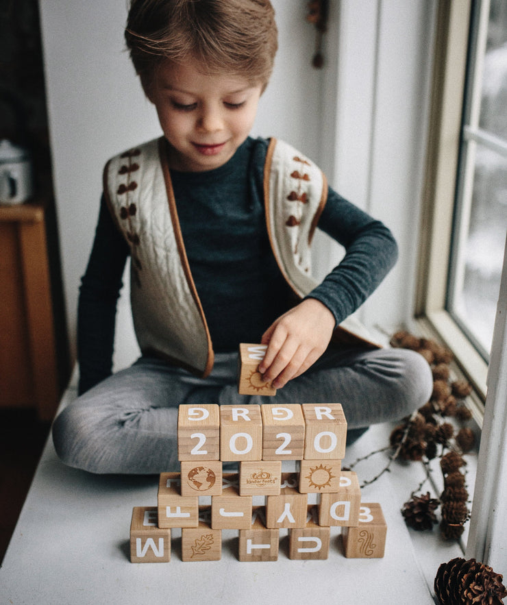 ECO Store - Kinderfeet - Bamboo ABC Blocks - Wooden Halo & Horns 