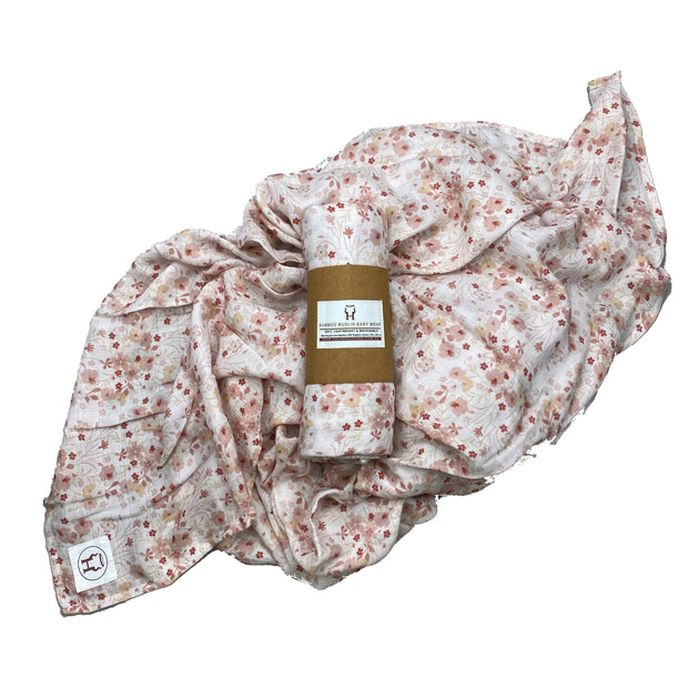 Baby Swaddle/Wrap - Organic Bamboo Muslin - Blossom Baby Wrap Halo & Horns 