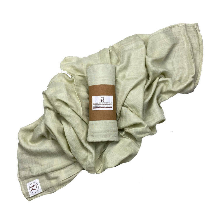 Baby Swaddle/Wrap - Organic Bamboo Muslin - Sage Baby Wrap Halo & Horns 